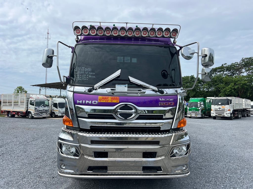 HINO FM2P 380HP ปี65 ไมล์ 188,000 KM. #10ล้อพ่วงกระบะเหล็กดั้มเกษตร #LEK568,569