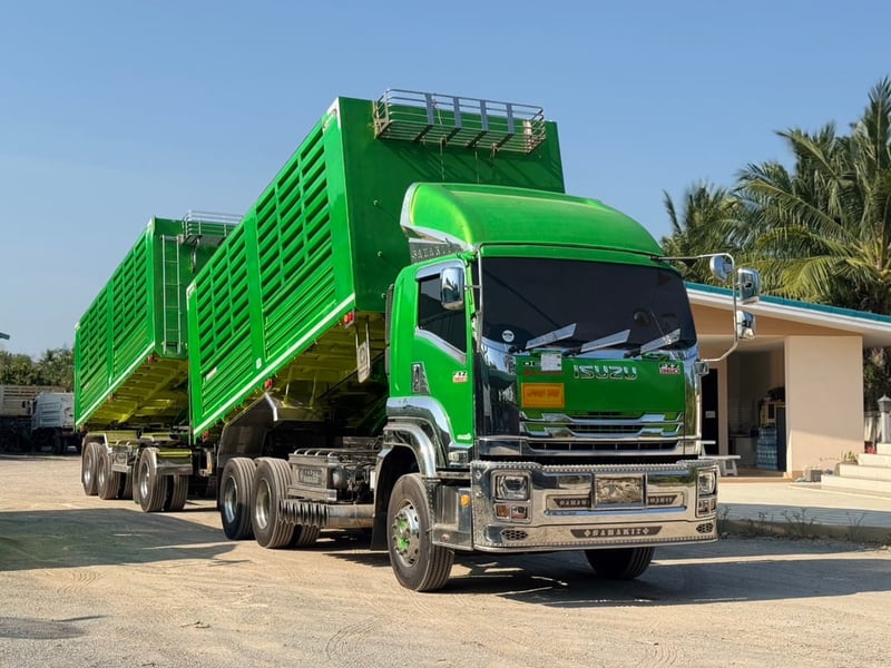 ISUZU FXZ 360 HP ปี 66 ไมล์ 500,000 KM. #พ่วงแม่ลูกกระบะดั้มอู่สหกิจ สแตนเลส #Lek1200-1201