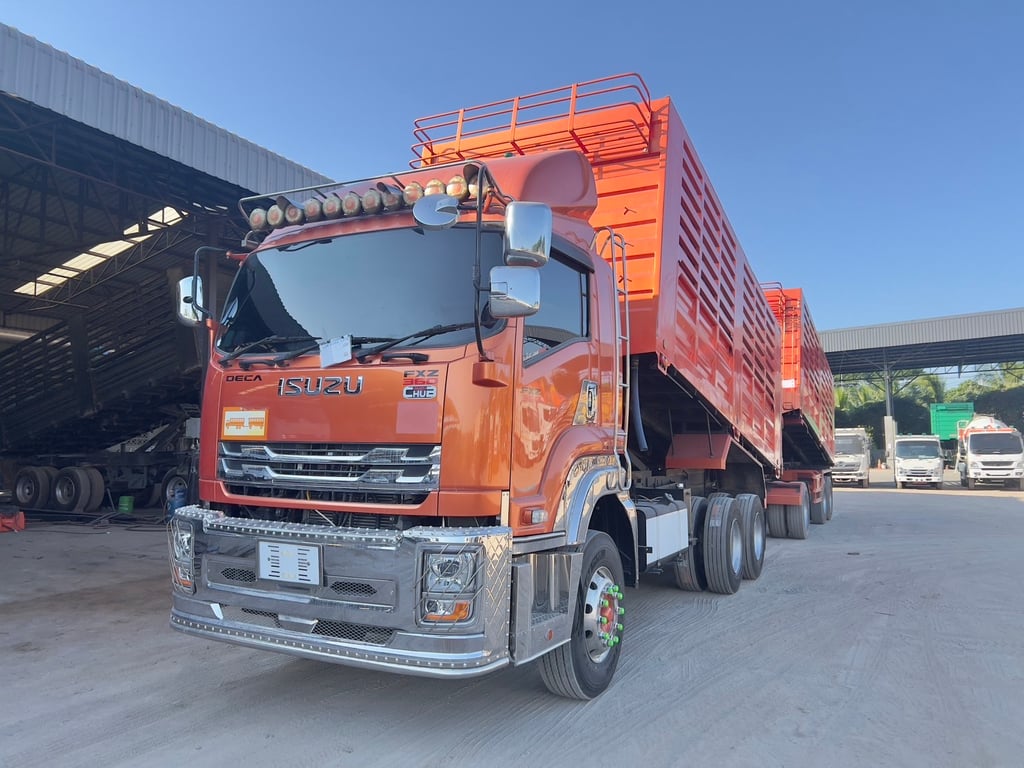ISUZU FXZ 360 ปี 66 ไมล์ 189,000 km. #แม่–ลูกพ่วงดั้ม ## Lek1044-1045