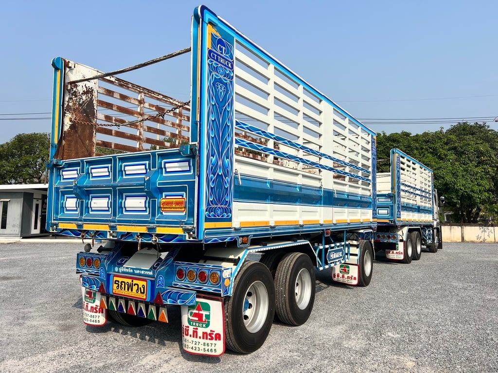HINO  FM2P 380 HP ปี 2566 ไมล์ 170,000 km. #10ล้อพ่วงกระบะเหล็กดั้มเกษตร #LEK586-585