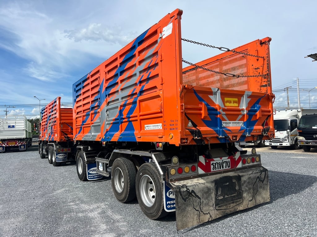 HINO FM1A 344HP ปี66 ไมล์ 287,400 KM. #รถพ่วงกระบะดั้มเกษตร 6 ไม้  #LEK941,942 