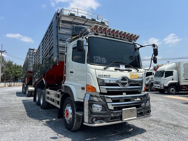HINO FM2P 380 ปี67 ไมล์ 188,405 km. #พ่วงแม่ลูก ดั้มเกษตร กระบะเหล็ก #Lek1203-1204 