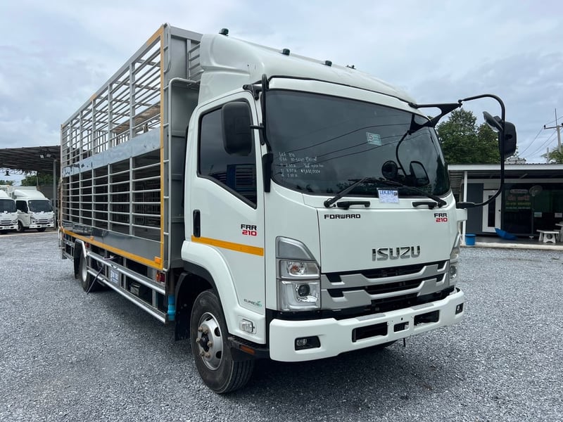 ISUZU FRR 210HP ปี 66 ไมล์แท้ 9,400 km.  #รถหมู 2 ชั้น สแตนเลส  #LEK876 