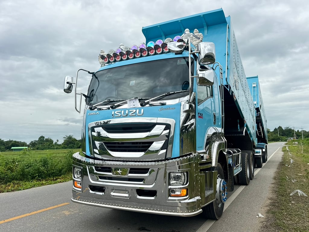 ISUZU FXZ 360HP ไมล์ 56,449km. #10ล้อพ่วงดิน กระบะดั้มอลูมิเนียม อู่ ST #