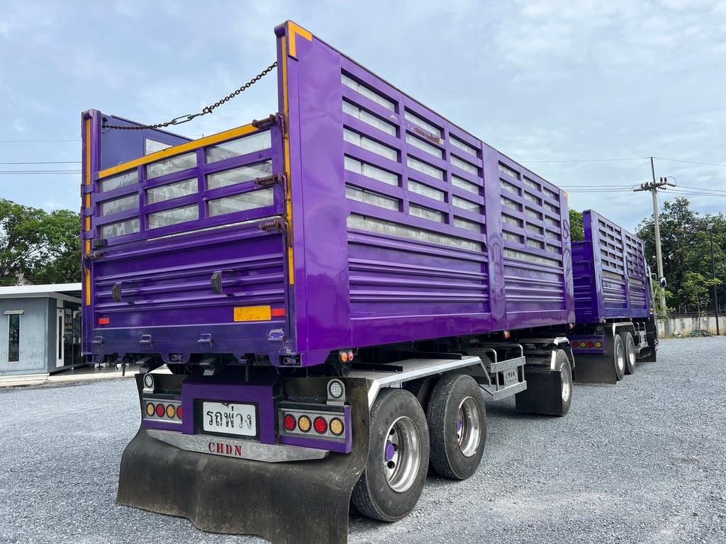 HINO FM2P 380HP ปี65 ไมล์ 188,000 KM. #10ล้อพ่วงกระบะเหล็กดั้มเกษตร #LEK568,569