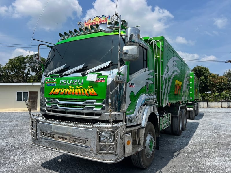 ISUZU FXZ 360 ปี 65 ไมล์น้อยเพียง 120,000 km. #รถพ่วงดินกระบะอลูมิเนียม SHK #LEK 943-944