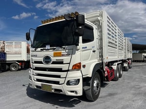  Hino FM1A 344 HP ปี 66 ไมล์น้อย 102,000 KM. #แม่ลูกดั้มพ์เกษตร กระบะเหล็กอู่ไทยมาวิน #LEK1272-1273