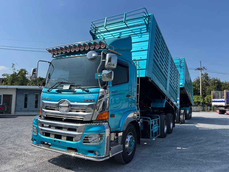 HINO FM1A 344 แรง ปี 66 ไมล์ 252,000 km. #10ล้อแม่ลูกพ่วงดั้มเกษตร #LEK958,1043