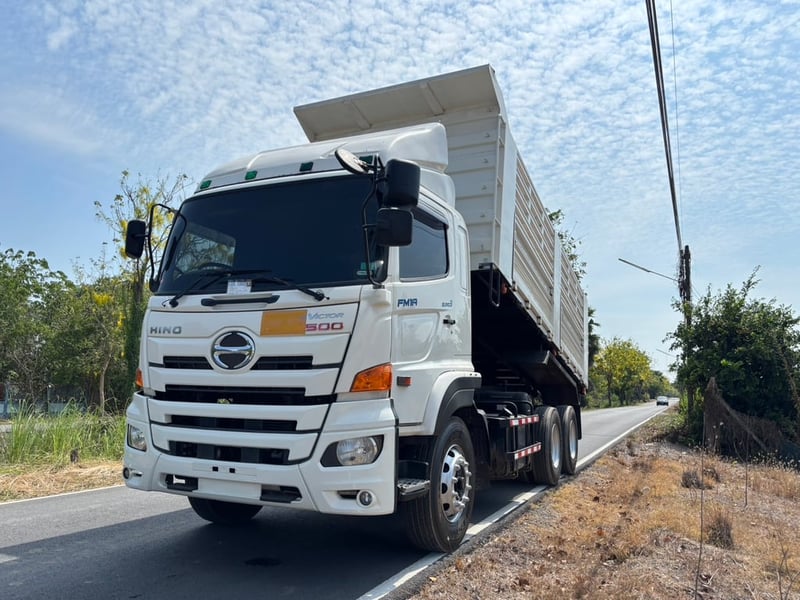HINO FM1A วิคเตอร์ 344HP ปี 66 ไมล์ 201,404 KM. #กระบะดั้มสามมิตร SMM มีระบบลากพ่วง #LEK1002
