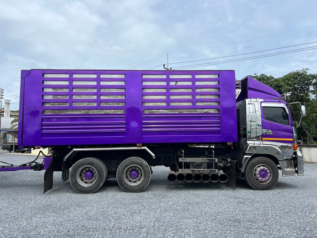 HINO FM2P 380HP ปี65 ไมล์ 188,000 KM. #10ล้อพ่วงกระบะเหล็กดั้มเกษตร #LEK568,569