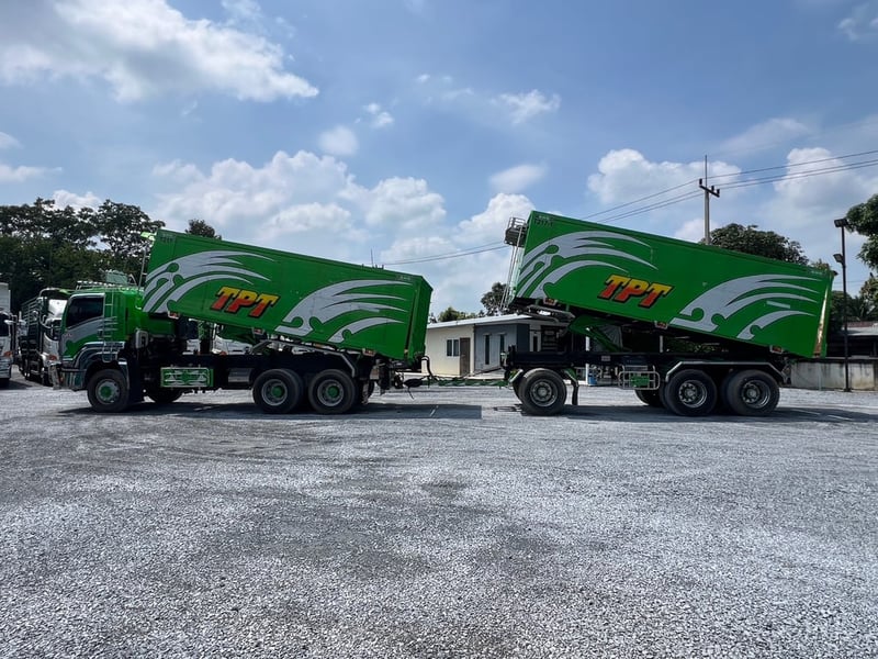 ISUZU FXZ 360 ปี 65 ไมล์น้อยเพียง 120,000 km. #รถพ่วงดินกระบะอลูมิเนียม SHK #LEK 943-944