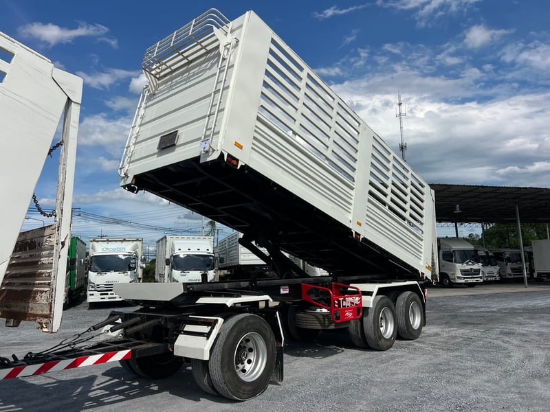  Hino FM1A 344 HP ปี 66 ไมล์น้อย 102,000 KM. #แม่ลูกดั้มพ์เกษตร กระบะเหล็กอู่ไทยมาวิน #LEK1272-1273