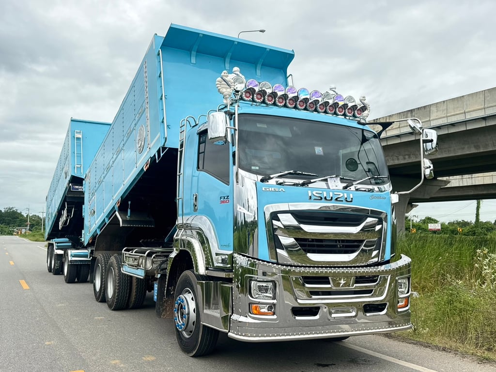 ISUZU FXZ 360HP ไมล์ 56,449km. #10ล้อพ่วงดิน กระบะดั้มอลูมิเนียม อู่ ST #