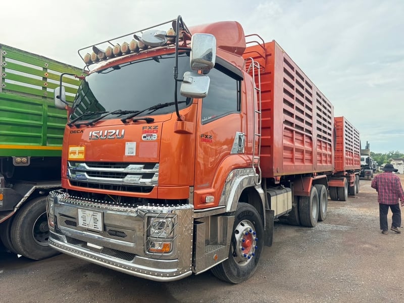 ISUZU FXZ 360HP ปี 66 (ตุลาคม) ไฟใหม่แล้ว MT ไมล์189,000km. #10ล้อพ่วงดั้มเกษตร #LEK1044-1045 