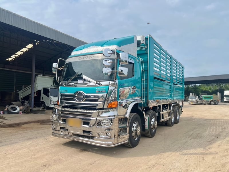 HINO FL1A 344 HP ปี 66 ไมล์ 213,500 km. #12 ล้อดั้ม กระบะดั้มเกษตร แผงสูง ##LEK1095