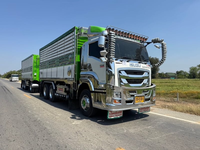 ISUZU FXZ 360HP หน้า GIGA ปี 2565 ไมล์ 208,467 KM. #แม่-ลูกดั้มเกษตร กระบะอลูมิเนียม พื้นเลส  #LEK1231 - 1241