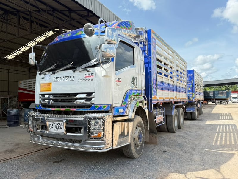 ISUZU FXZ 360HP ปี66  ไมล์น้อย 118,000km. #10ล้อพ่วงกระบะเหล็กคอกเกษตร #LEK1017-1018 