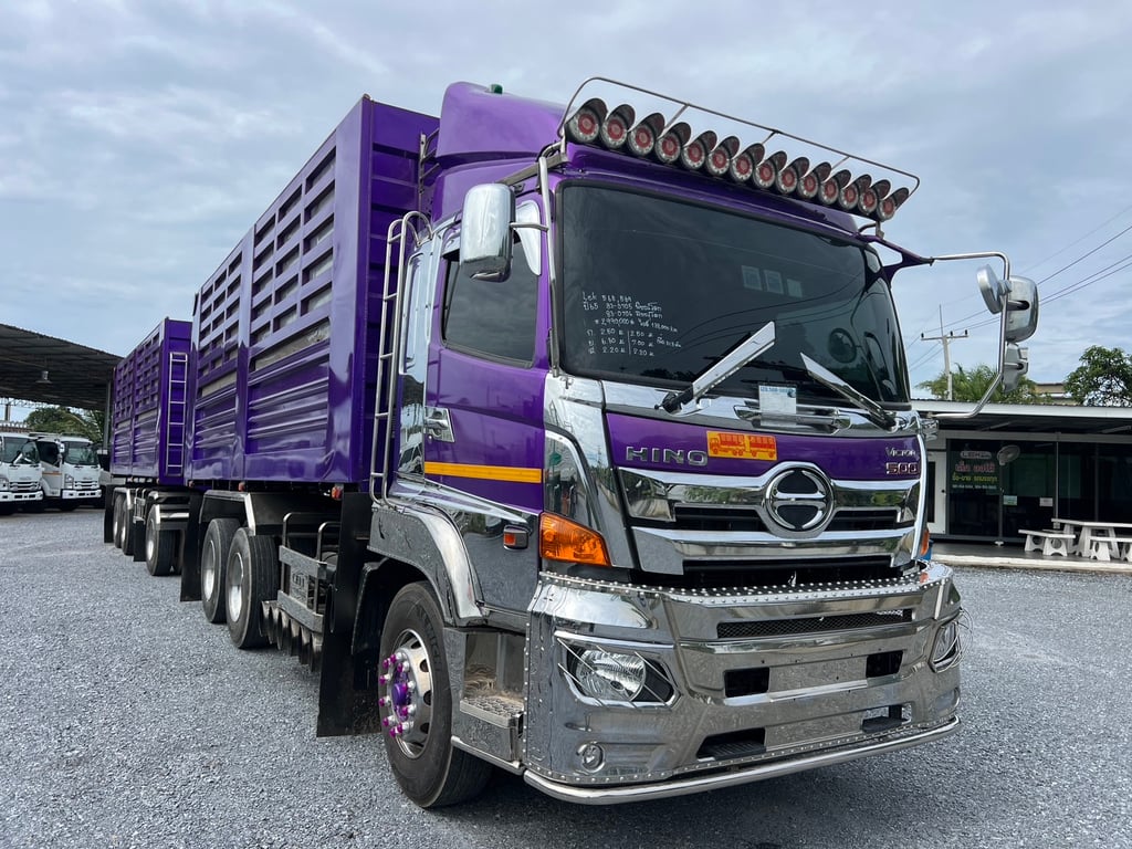 HINO FM2P 380HP ปี65 ไมล์ 188,000 KM. #10ล้อพ่วงกระบะเหล็กดั้มเกษตร #LEK568,569