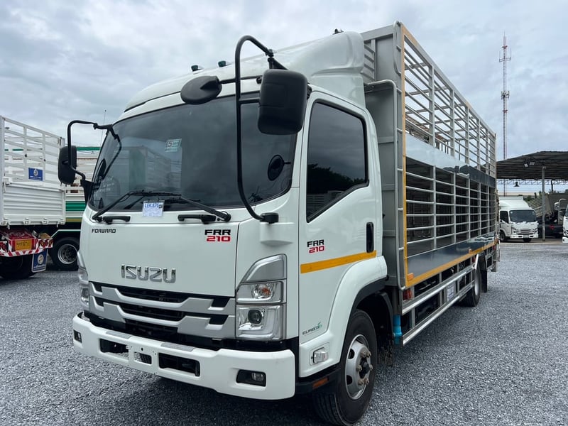 ISUZU FRR 210HP ปี 66 ไมล์แท้ 9,400 km.  #รถหมู 2 ชั้น สแตนเลส  #LEK876 