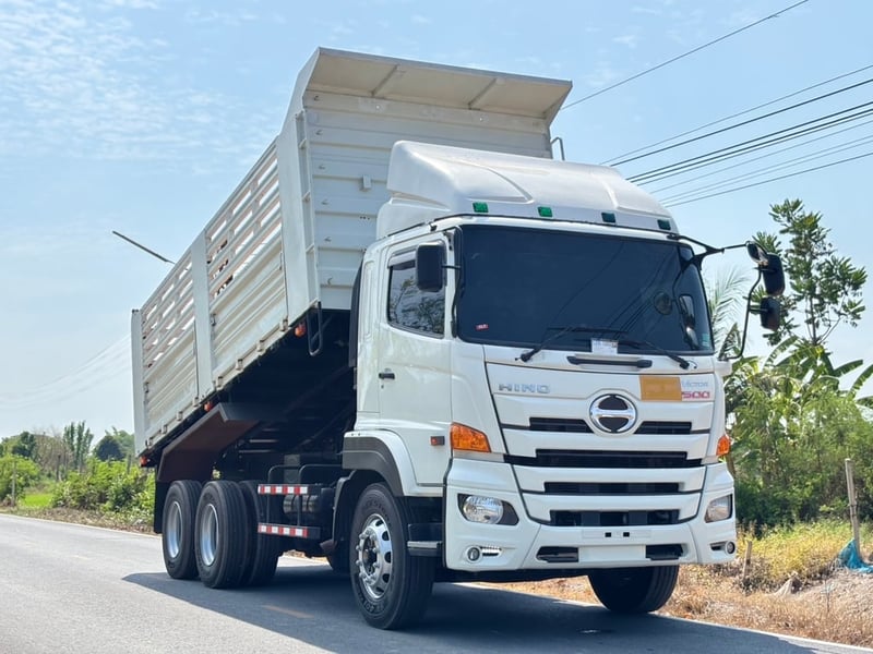HINO FM1A วิคเตอร์ 344HP ปี 66 ไมล์ 201,404 KM. #กระบะดั้มสามมิตร SMM มีระบบลากพ่วง #LEK1002