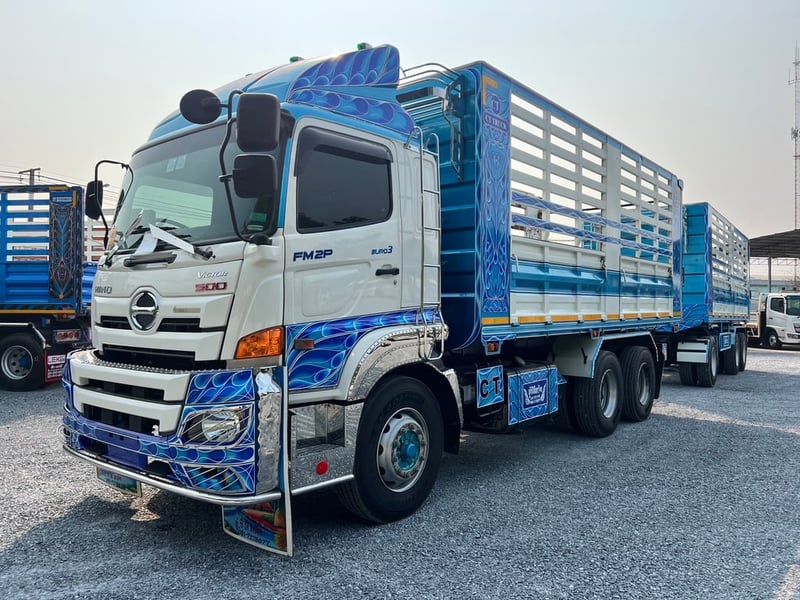 HINO FM2P 380 HP ปี 2566 ไมล์ 170,000 km. #10ล้อพ่วงกระบะเหล็กดั้มเกษตร #LEK586-585 HINO FM2P 380 HP ปี 2566 ไมล์ 170,000 km. #10ล้อพ่วงกระบะเหล็กดั้มเกษตร #LEK586-585