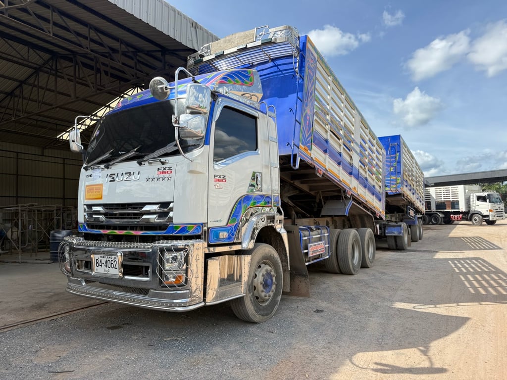 ISUZU FXZ 360HP ปี66  ไมล์น้อย 118,000km. #10ล้อพ่วงกระบะเหล็กคอกเกษตร #LEK1017-1018 