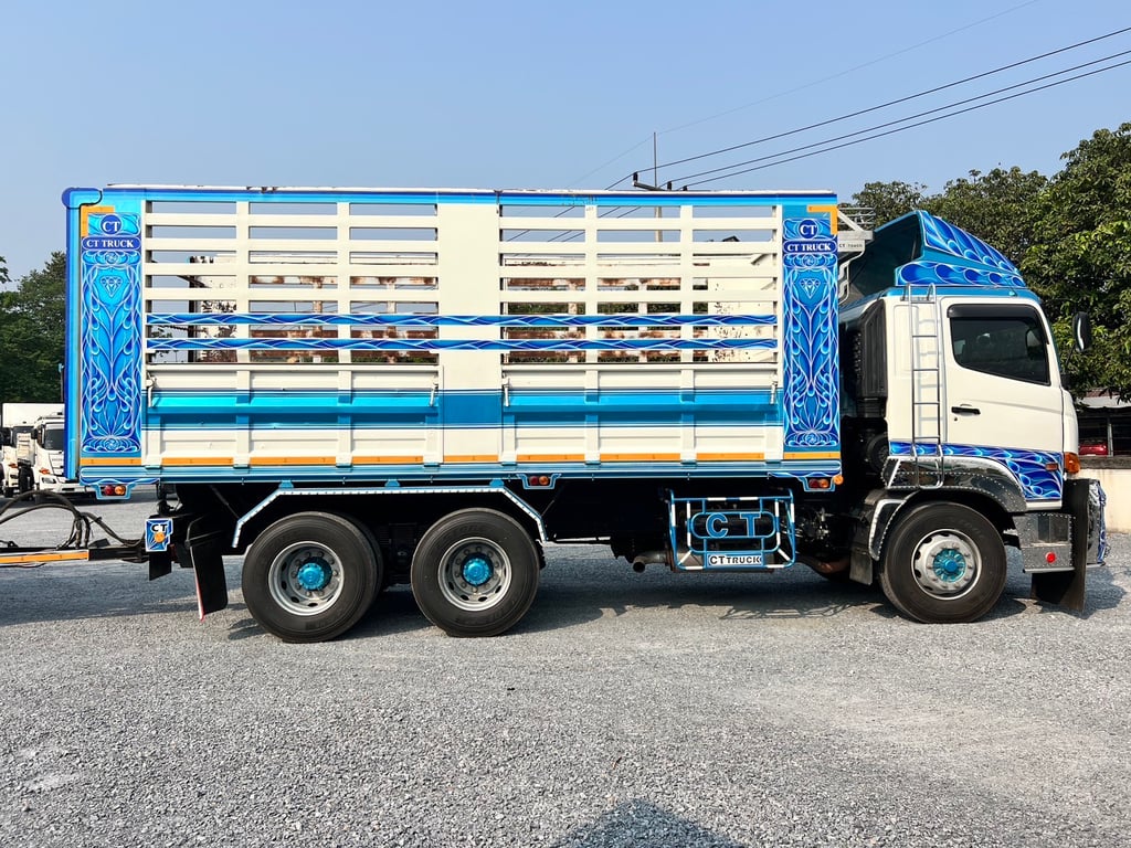 HINO  FM2P 380 HP ปี 2566 ไมล์ 170,000 km. #10ล้อพ่วงกระบะเหล็กดั้มเกษตร #LEK586-585