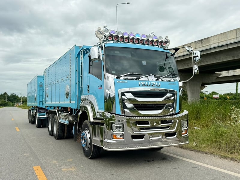 ISUZU FXZ 360HP ไมล์ 56,449km. #10ล้อพ่วงดิน กระบะดั้มอลูมิเนียม อู่ ST #