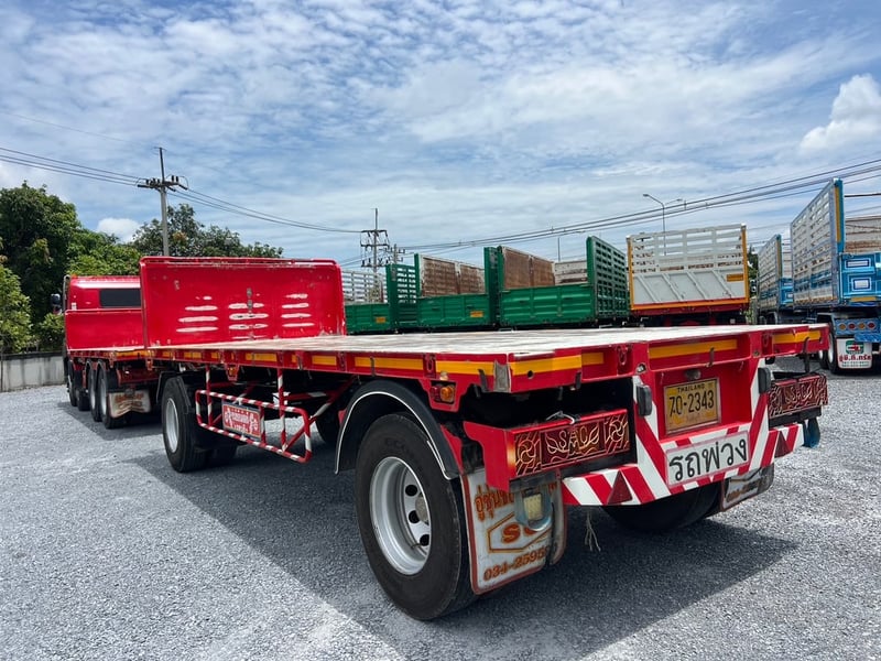 HINO FM1A 344HP ปี 64 ไมล์ 339,000 km. #12 ล้อพื้นเรียบ แม่ลูก พ่วง 2 คาน อู่ซุ่นชัย #LEK 972,973