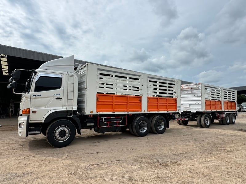 Hino Fm1a 344 HP ปี64  ไมล์ 354,000 KM. #10ล้อพ่วงกระบะเหล็กไม่ดั้ม #Lek1056-1057 