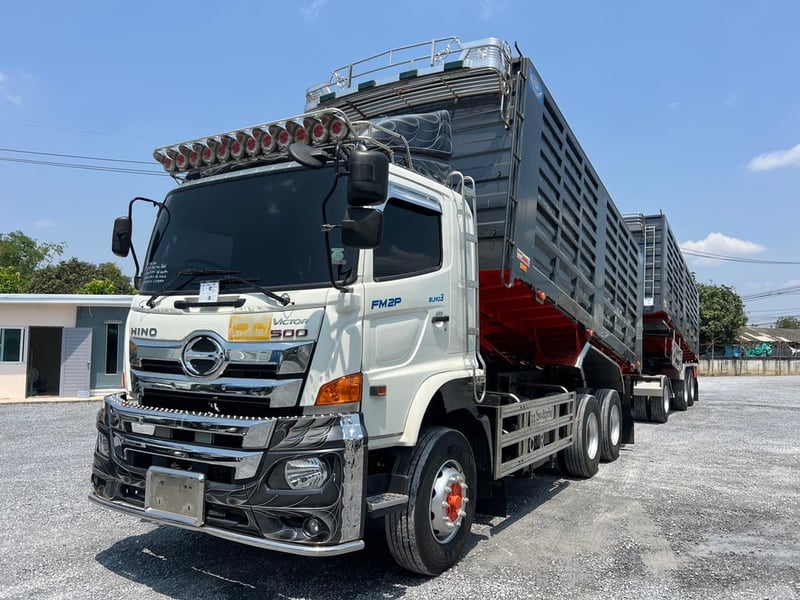 HINO FM2P 380 ปี67 ไมล์ 188,405 km. #พ่วงแม่ลูก ดั้มเกษตร กระบะเหล็ก #Lek1203-1204 