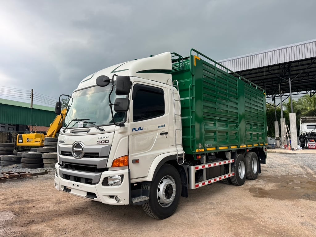 ็HINO FL8J 260HP ปี 64 ไมล์ 506,000 km. #10ล้อล่อง กระบะพนัส panus #LEK921