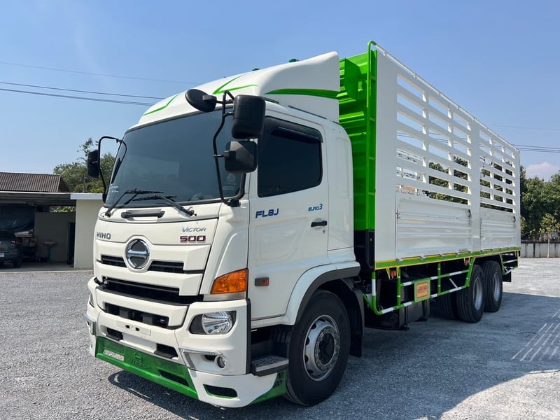 HINO FL8J 260HP ปี66 ไฟใหม่ ไมล์ 167,715 KM. #กระบะคอกเหล็กยาว 7.80 #LEK1179 