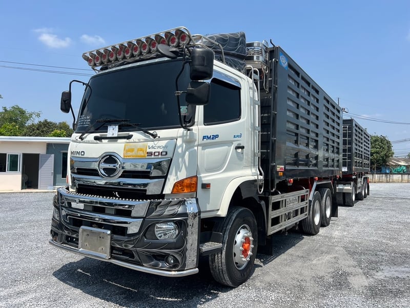 HINO FM2P 380 ปี67 ไมล์ 188,405 km. #พ่วงแม่ลูก ดั้มเกษตร กระบะเหล็ก #Lek1203-1204 