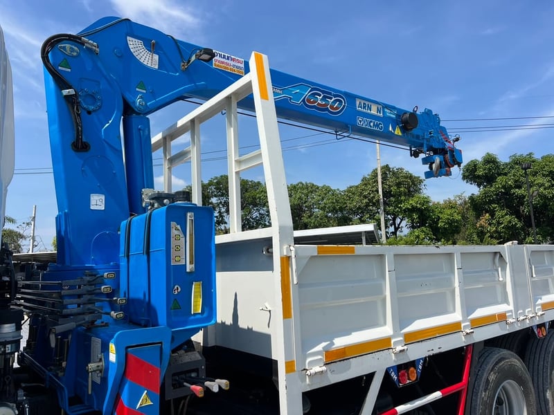 ็HINO FM1A 344 แรงม้า ปี 66 ไมล์แท้แค่ 13,000 KM. #10ล้อเครน XCMG 6.5 ตัน (4 ปลอก 3 ชัก) #LEK1058 