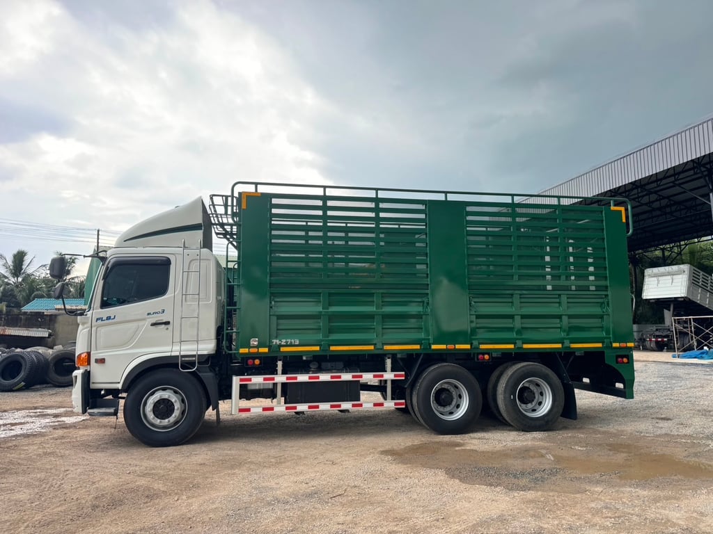 ็HINO FL8J 260HP ปี 64 ไมล์ 506,000 km. #10ล้อล่อง กระบะพนัส panus #LEK921