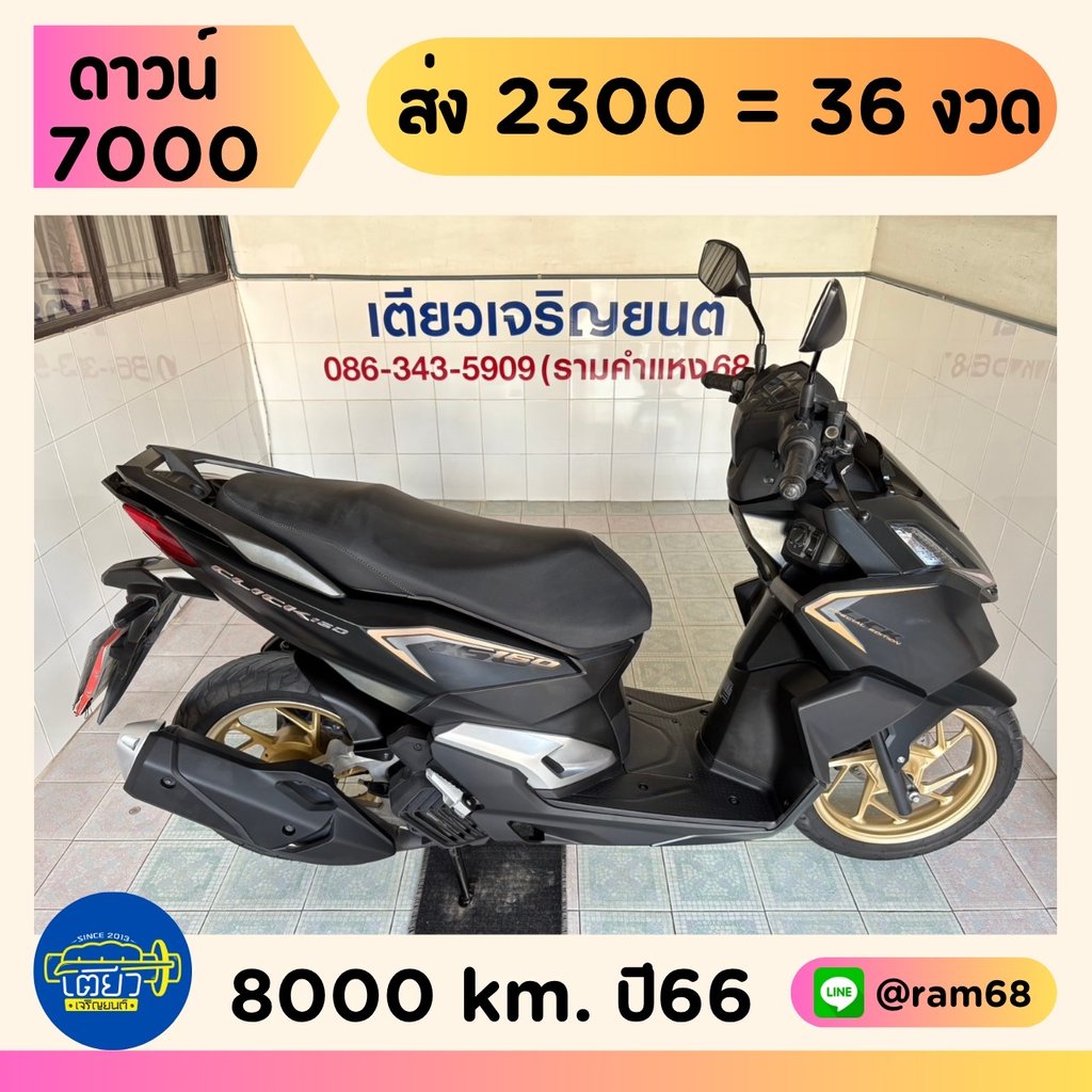 Click160i สภาพเดิม ไม่ล้ม ไม่ชน ไม่จมน้ำ เครื่องดี เอกสารครบ จัดส่งได้ทั่วไทย มีเก็บปลายทาง วิ่ง8000 ปี66