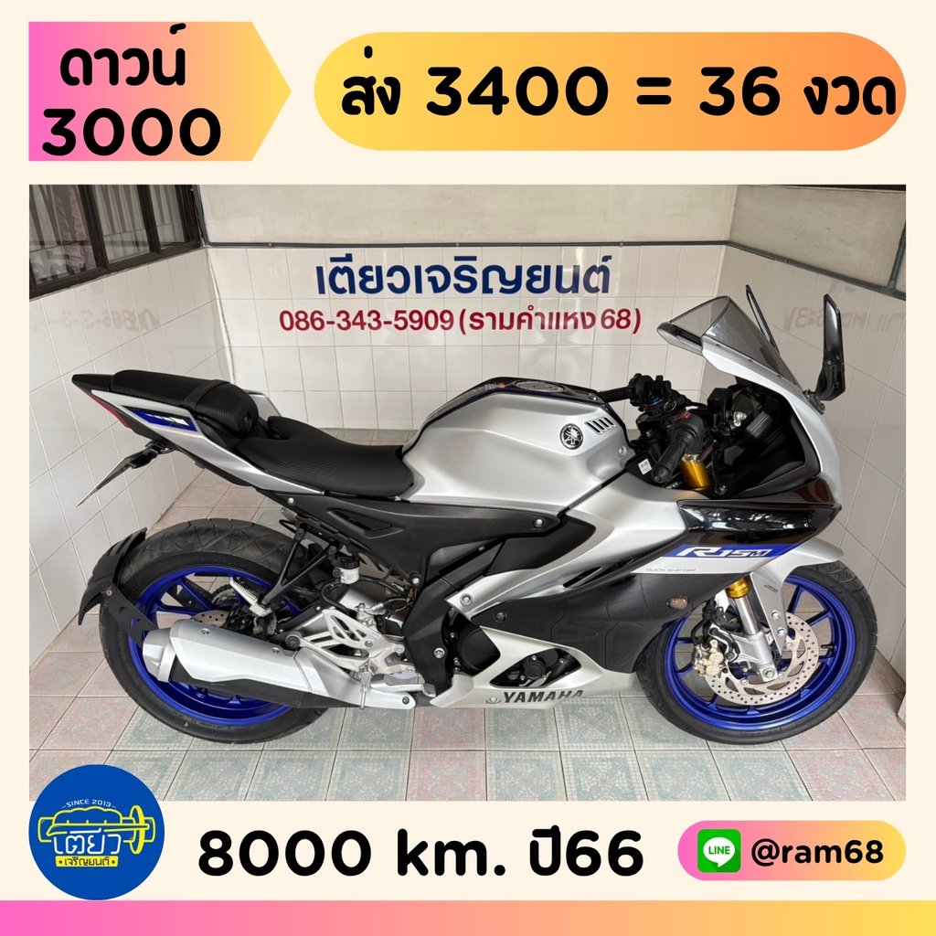 R15M Connected ABS ตัวTop รถมือเดียว ใช้งานน้อย สภาพใสกริ๊บ ผ่อนได้ ดาวน์ต่ำ ไม่ต้องค้ำ วิ่ง8000 ปี66