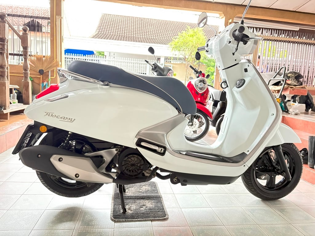 Tuscany150 Keyless ไมล์แท้ สภาพใสกริ๊บ รถมือเดียว ไม่เคยล้ม สีเดิมบางๆ จัดส่งได้ทั่วไทย มีเก็บปลายทาง วิ่ง3000 ปลายปี67