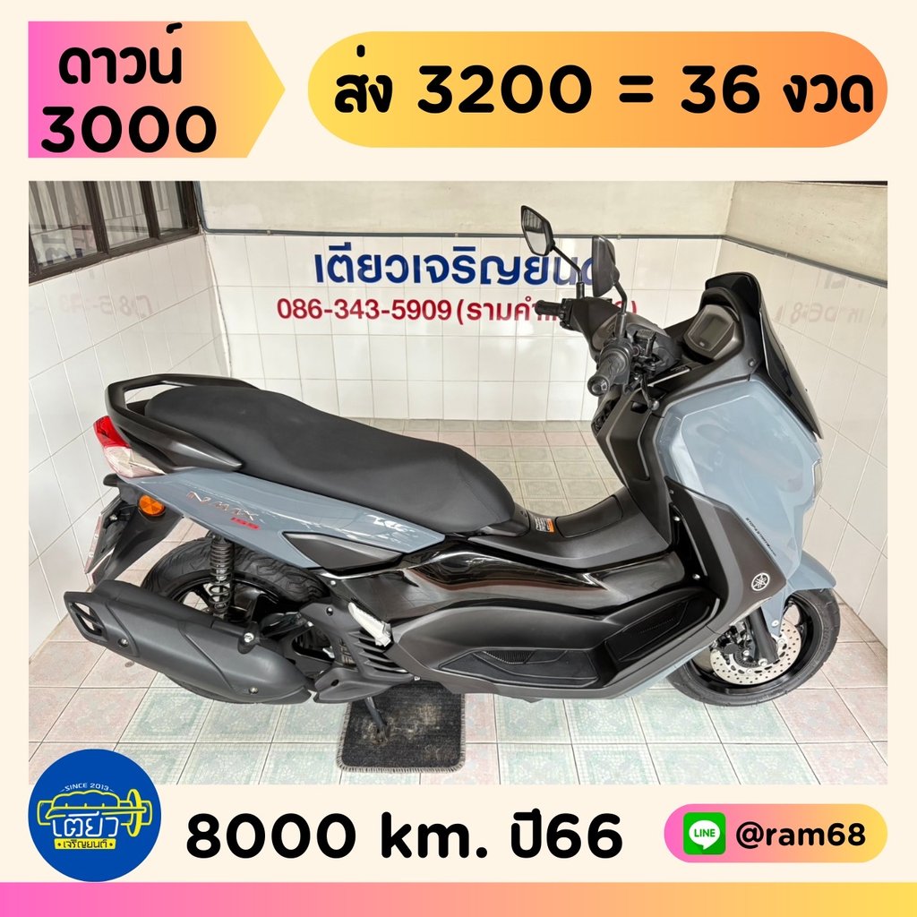N-Max โฉม2023 สมุดคู่มือครบ มีรับประกัน เจ้าของเก่าดูแลดี เครื่องเดิมแห้งๆ ชุดสีไม่มีรอย ออกรถง่าย ไม่ต้องค้ำ วิ่ง8000 ปลายปี66