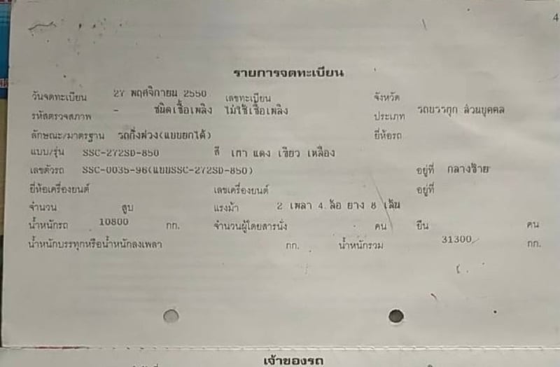 ขายหางเซมิดั้ม2เพลา SSC ปี50 เดิมๆเน้นโทร 099-4982892