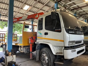 ISUZU FXZ 270 แรงม้า ติดเครน ทาดาโน่ 5 ตัน 3 ปอก พื้น 6 เมตร เล่มทะเบียนพร้อม