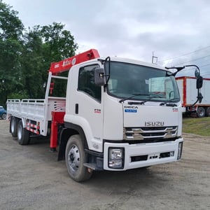 ISUZU FTR รถบรรทุก 10ล้อ กระบะเหล็กติดเครน ปี2013