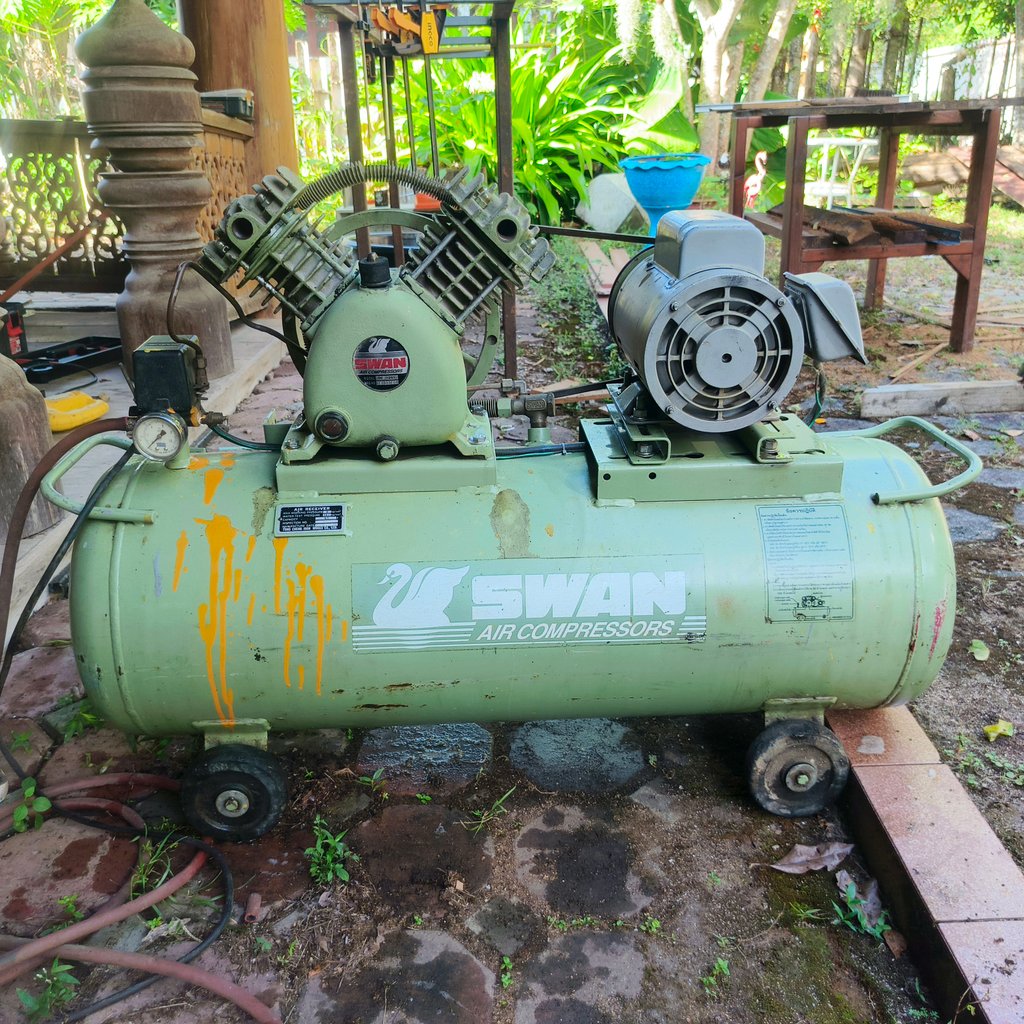 ปั๊มลมสายพาน swan  85 ลิตร 1แรง