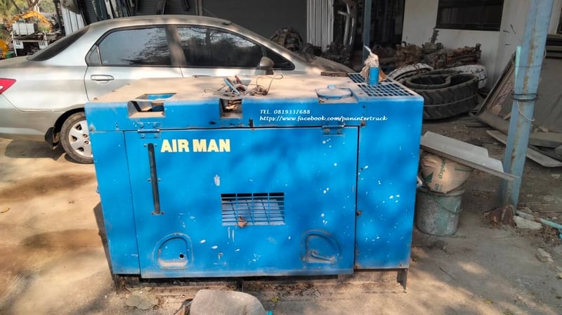 FROM JAPAN #เครื่องปั๊มลม  แบบเครื่องยนต์  #แอร์แมน *AIR COMPRESSOR  #AIRMAN  #PDS125   #PDS130S