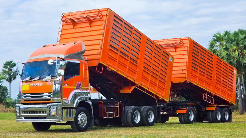 10ล้อพ่วงแม่ลูกดัมพ์คอกเกษตร  ISUZU FXZ 360 MT ปี 65 อู่พิรุฬ