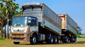 HINO FM 380แรงม้า รถบรรทุก 10ล้อ พ่วงแม่ลูก ปี2012