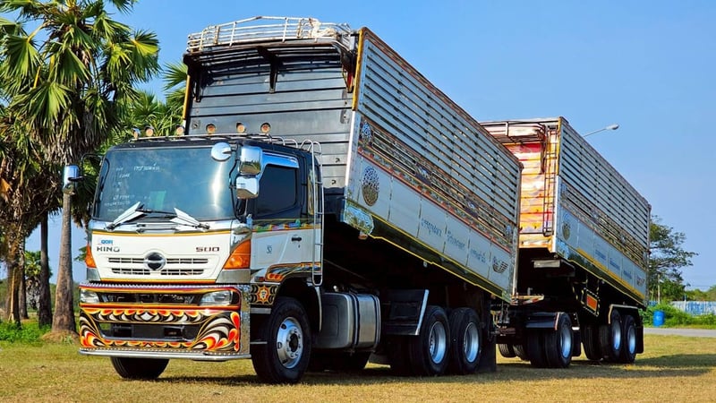 HINO FM 380แรงม้า รถบรรทุก 10ล้อ พ่วงแม่ลูก ปี2012