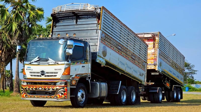 HINO FM 380แรงม้า รถบรรทุก 10ล้อ พ่วงแม่ลูก ปี2012