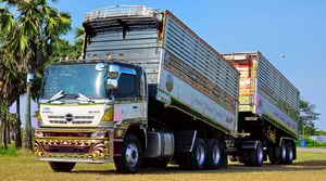 HINO FM 380แรงม้า รถบรรทุก 10ล้อ พ่วงแม่ลูก ปี2012